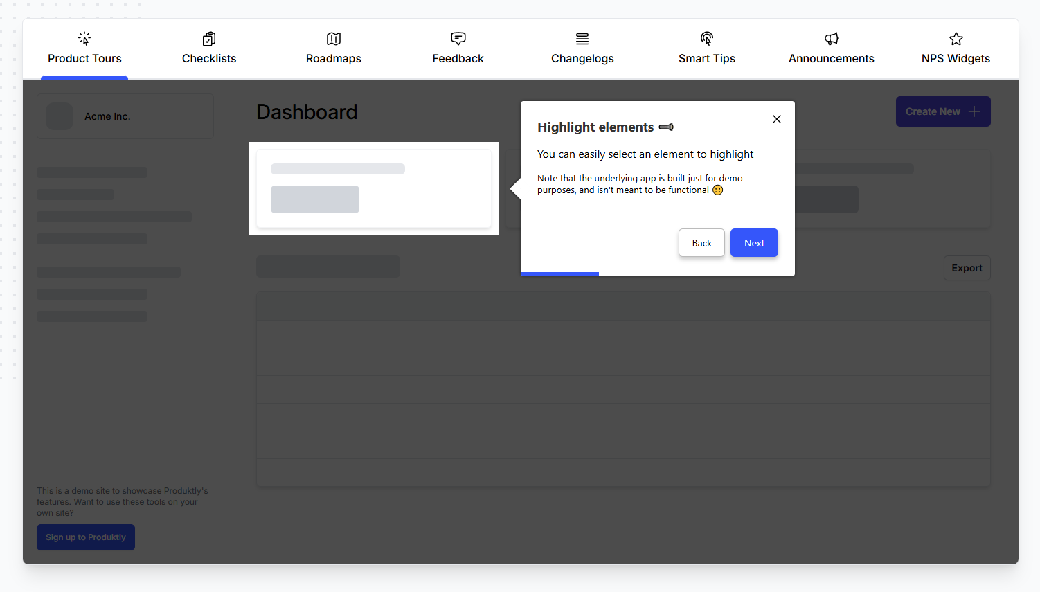 Screenshot of the app