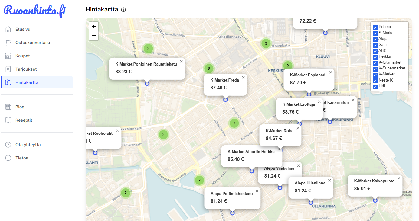 Screenshot of the app