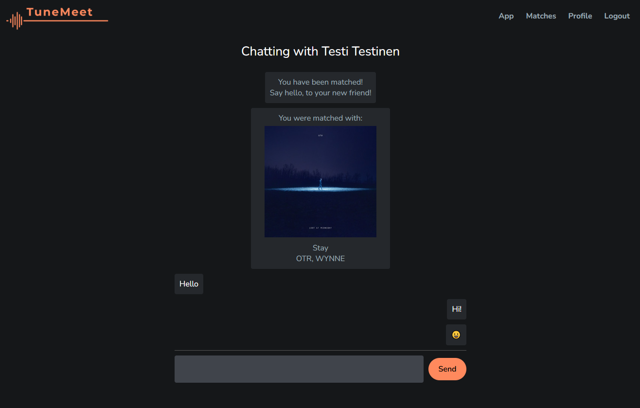 Screenshot of the app