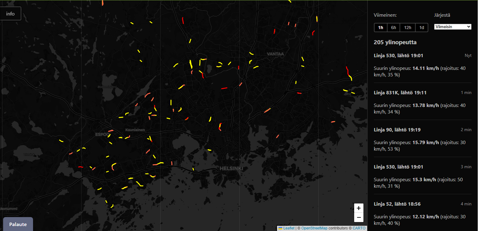 Screenshot of the app